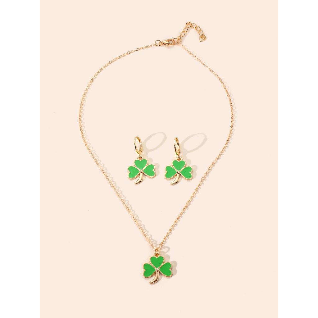 Kalung Dan Anting Bahan alloy Gaya Eropa Untuk Wanita