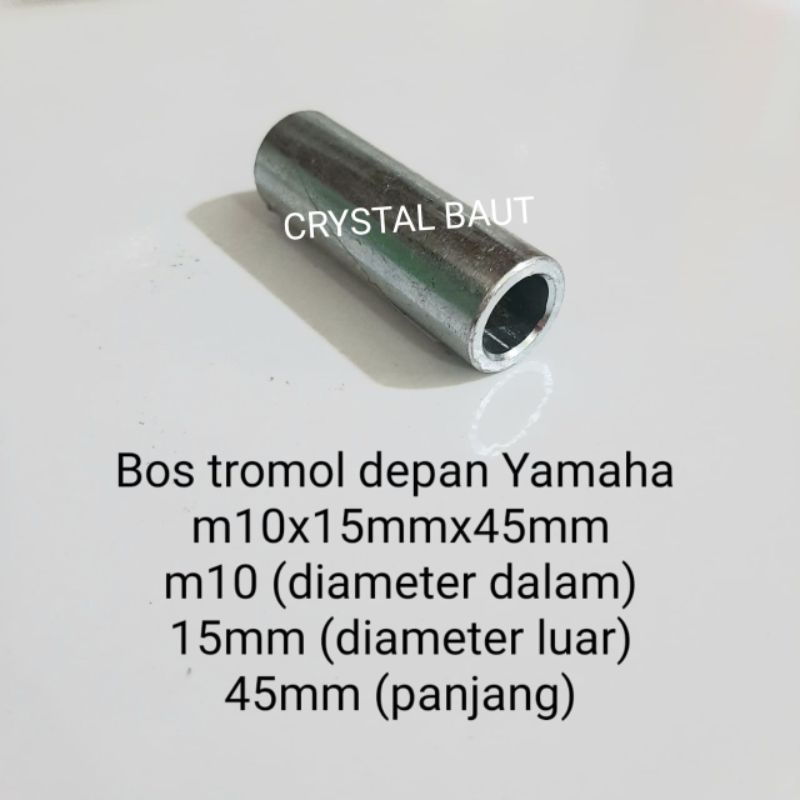 CB Bos Tromol Depan Yamaha Bebek Diameter Lobang M10 x Panjang 45 Mili