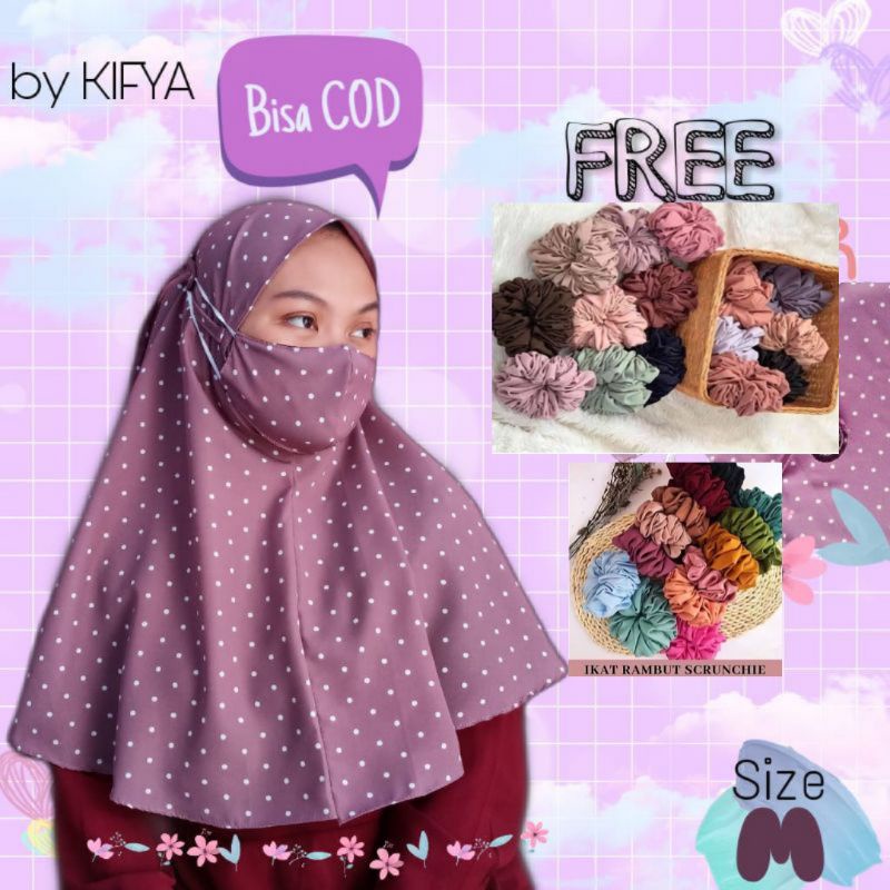 Bugis Hijab - Bergo Maryam Motif Polkadot - Ukuraan  - Bergo