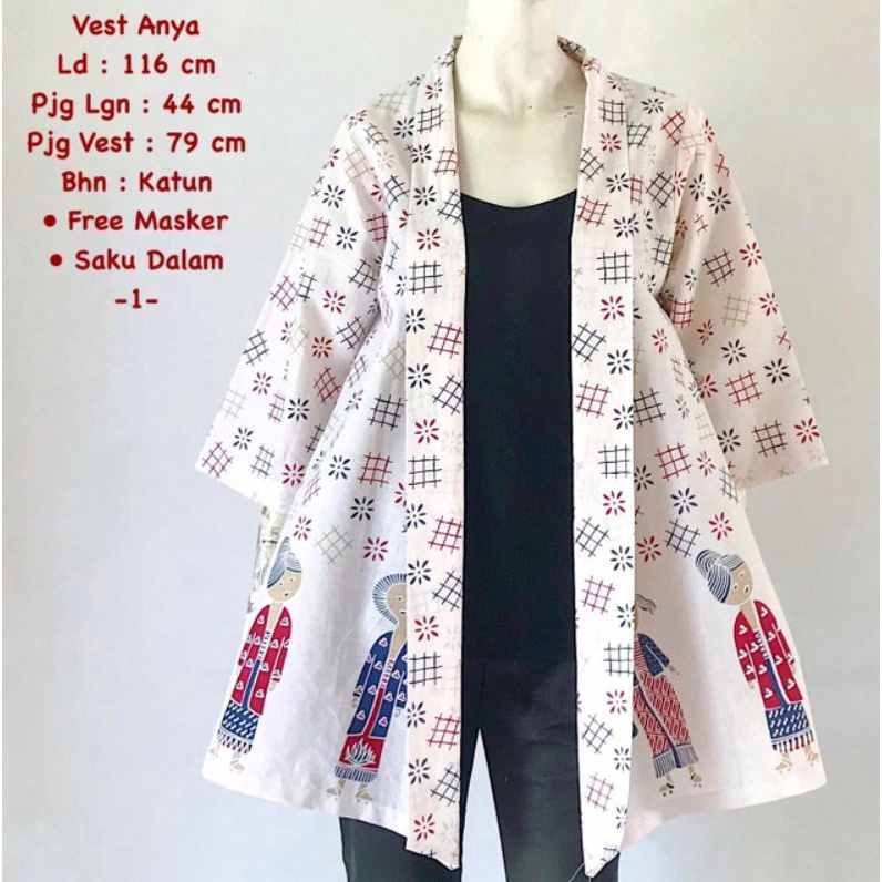 Vest anya #5 batik solo outer atasan kerja