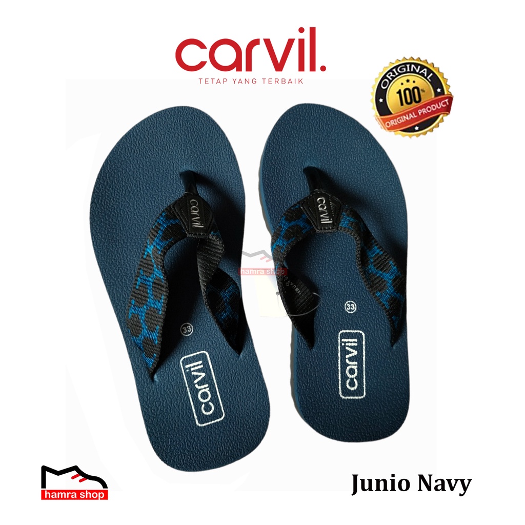 Sandal/Sendal Jepit Carvil Anak Size 33-37 Original/Asli Bahan Spon