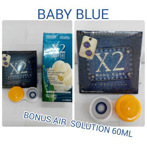 Terbaru  SOFTLENS BABY BLUES BONUS AIR SOLUTION X2 60ML..BY EXOTICON  Murah