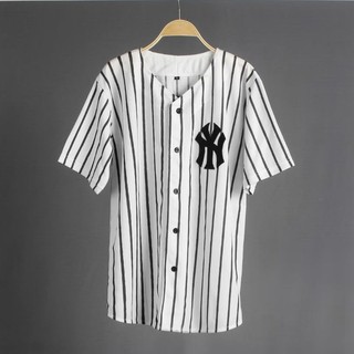 BAJU BASEBALL || JERSEY BASEBALL PUTIH Salur Hitam