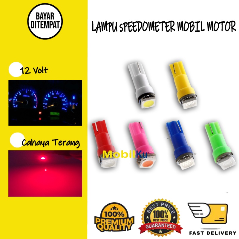 [BISA COD] Lampu LED T5 COB Speedometer Dashboard Interior Samping Plat Lampu Mobil Motor 12 Volt