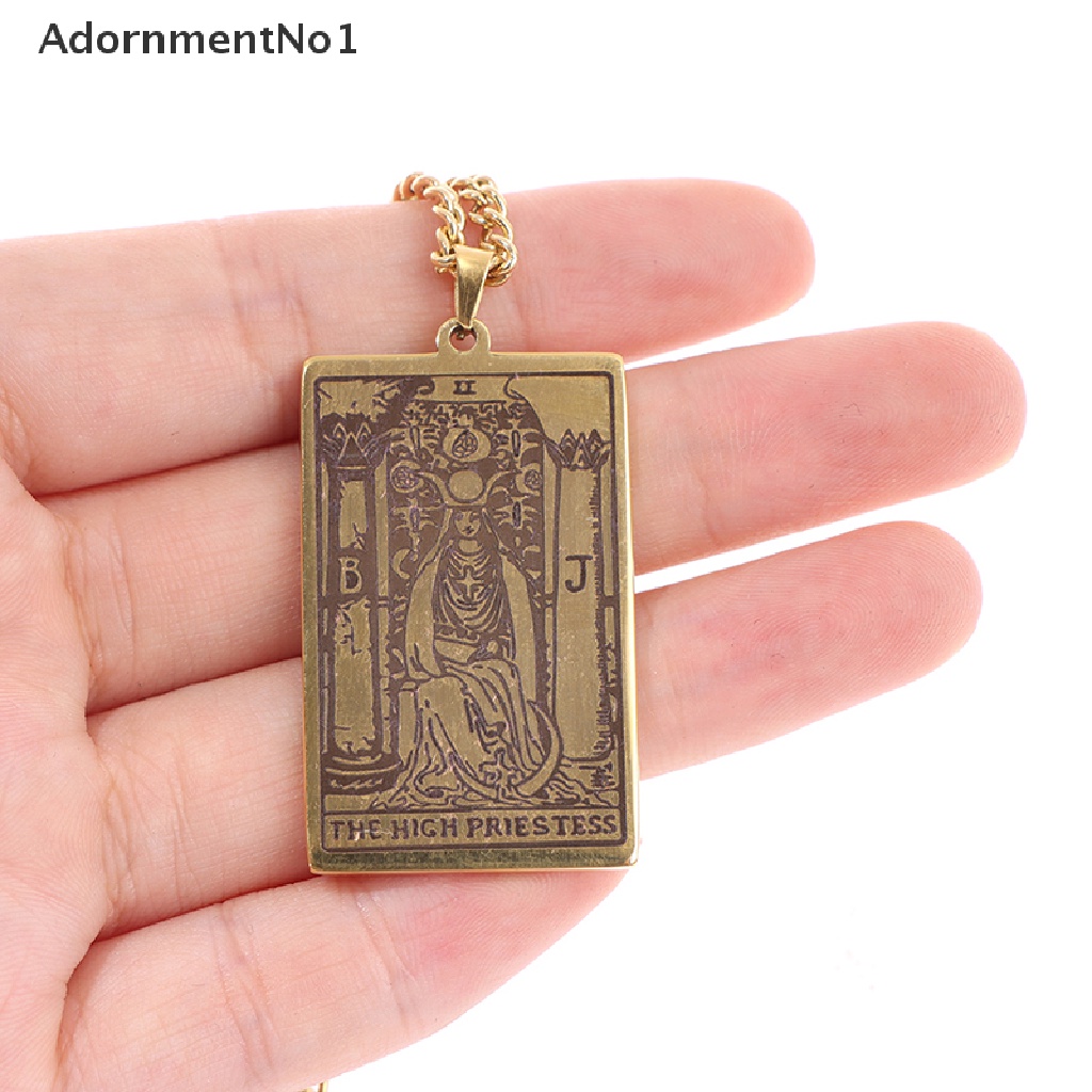 (AdornmentNo1) Kalung Rantai Dengan Liontin Kartu Tarot Major Arcana