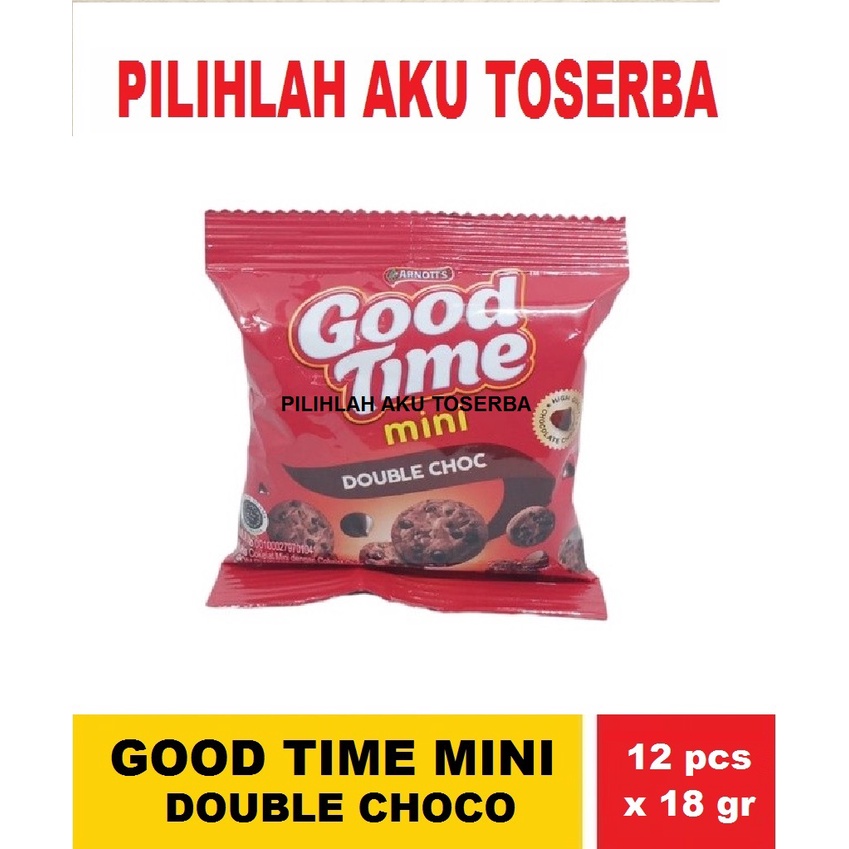 Good Time MINI Cookies DOUBLE CHOCO, ( HARGA 1 BOX ISI 12 )