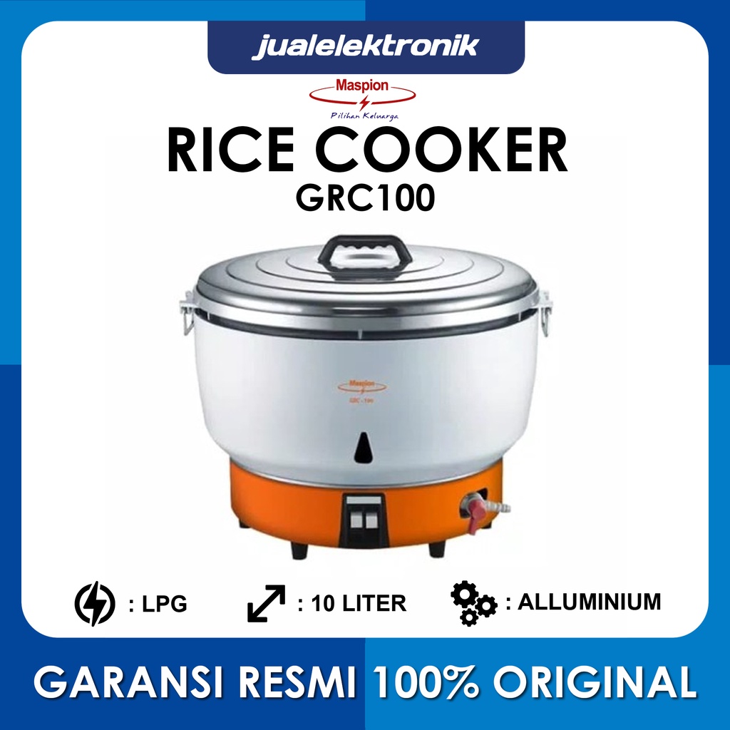 Maspion Rice Cooker Gas / LPG 10 Liter - GRC100 Penanak Nasi LPG Restoran