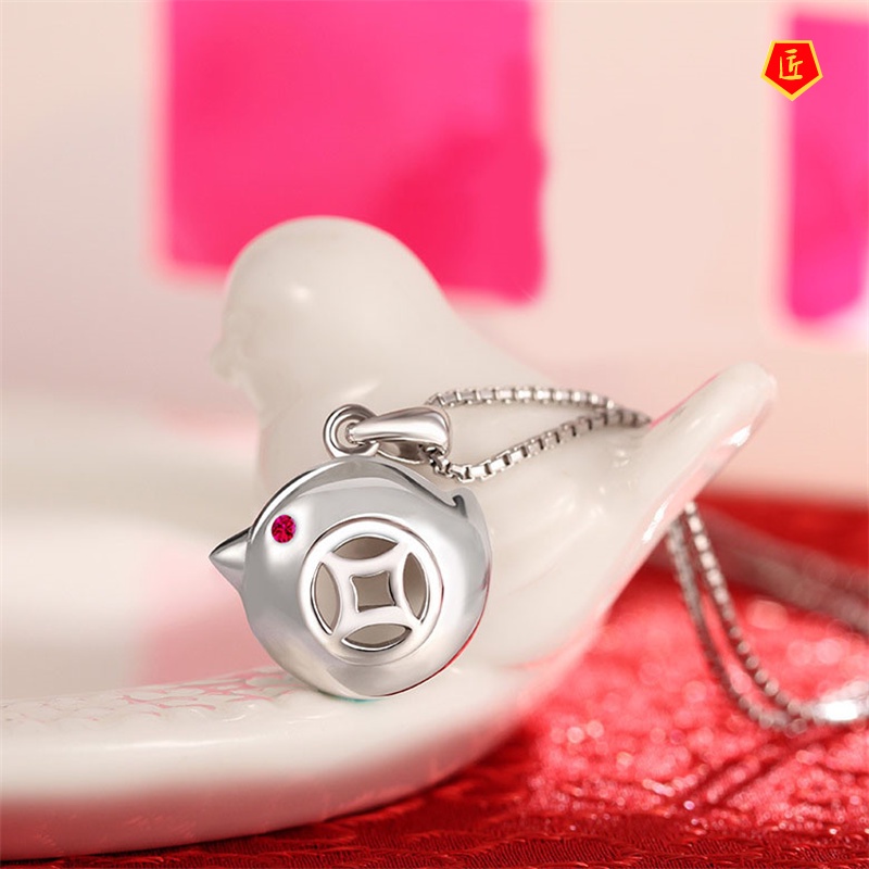 [Ready Stock]Lucky Chicken Silver Necklace Cute and Graceful