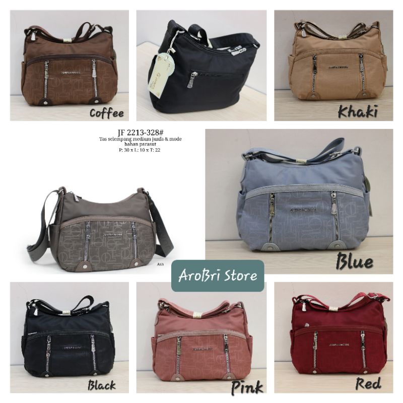 Tas selempang ukuran medium merk junfa & mode JF 2213 - 328 bahan parasut motif
