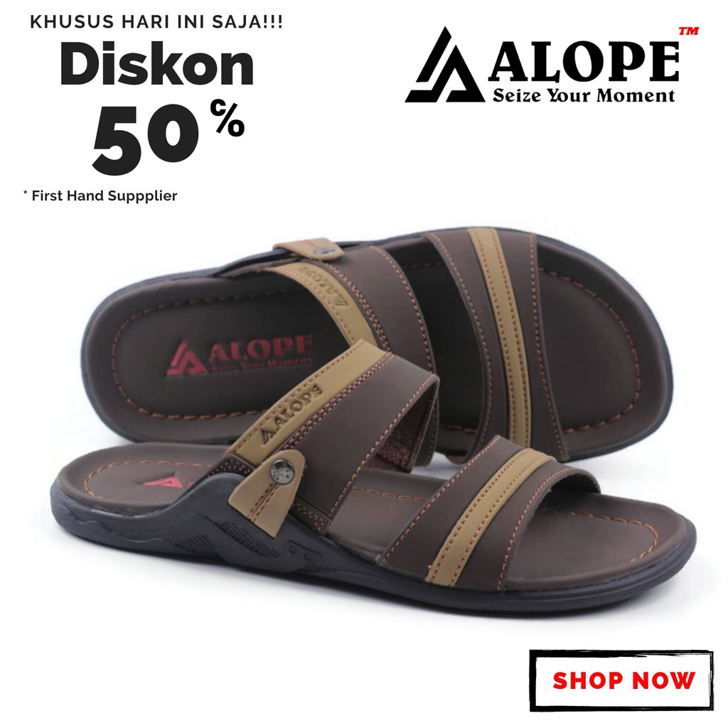  SANDAL  KULIT ALOPE H 06 sandal  cowok  sandal  pria sandal  