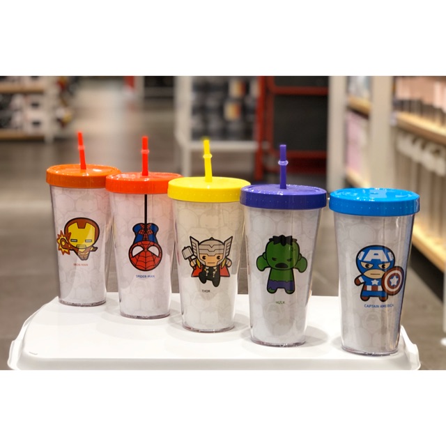 Original  Botol minum miniso x marvel (2lapis)