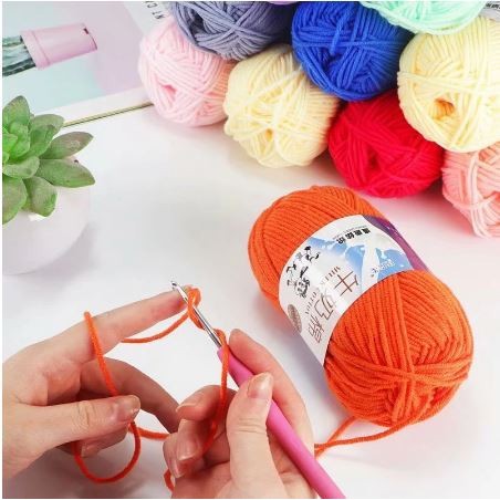 Colorful Soft Baby Milk Cotton Yarn 50g 01-30