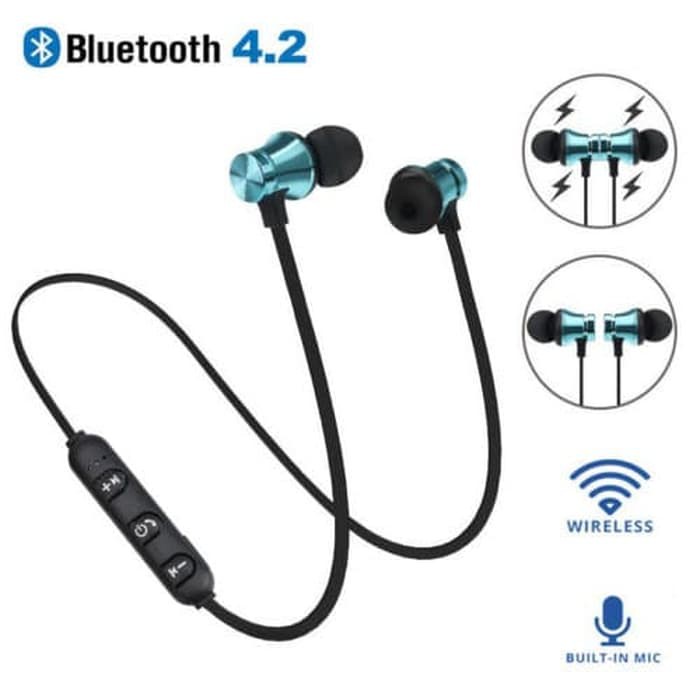 Earphone In-Ear Stereo Wireless Bluetooth 4.2 Magnetik Premium