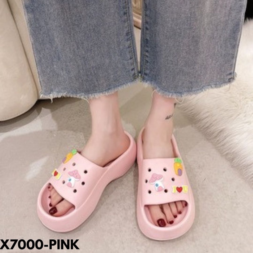 SANDAL WEDGES WANITA KEKINIAN BEST SELLER HIGHSOLE INDONESIAN STUDENT STYLE BAHAN RUBBER IMPORT 7000