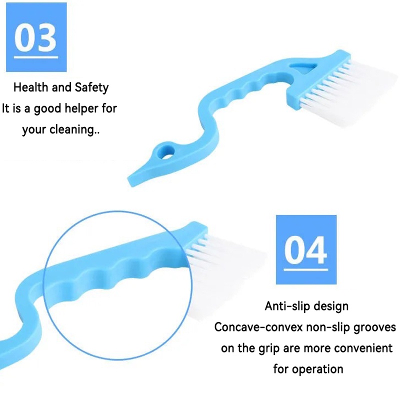 Multifunction Corner Window Groove Cleaning Brush / Double-head Sliding Track Scraper