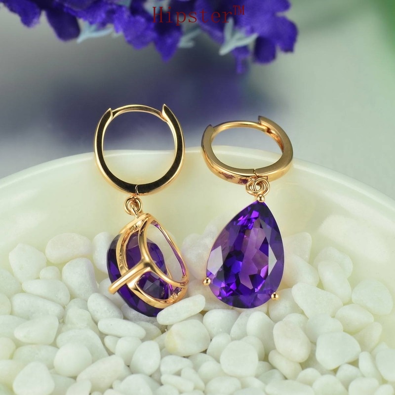 New Hot Sale Fashion Temperament Amethyst Eardrops