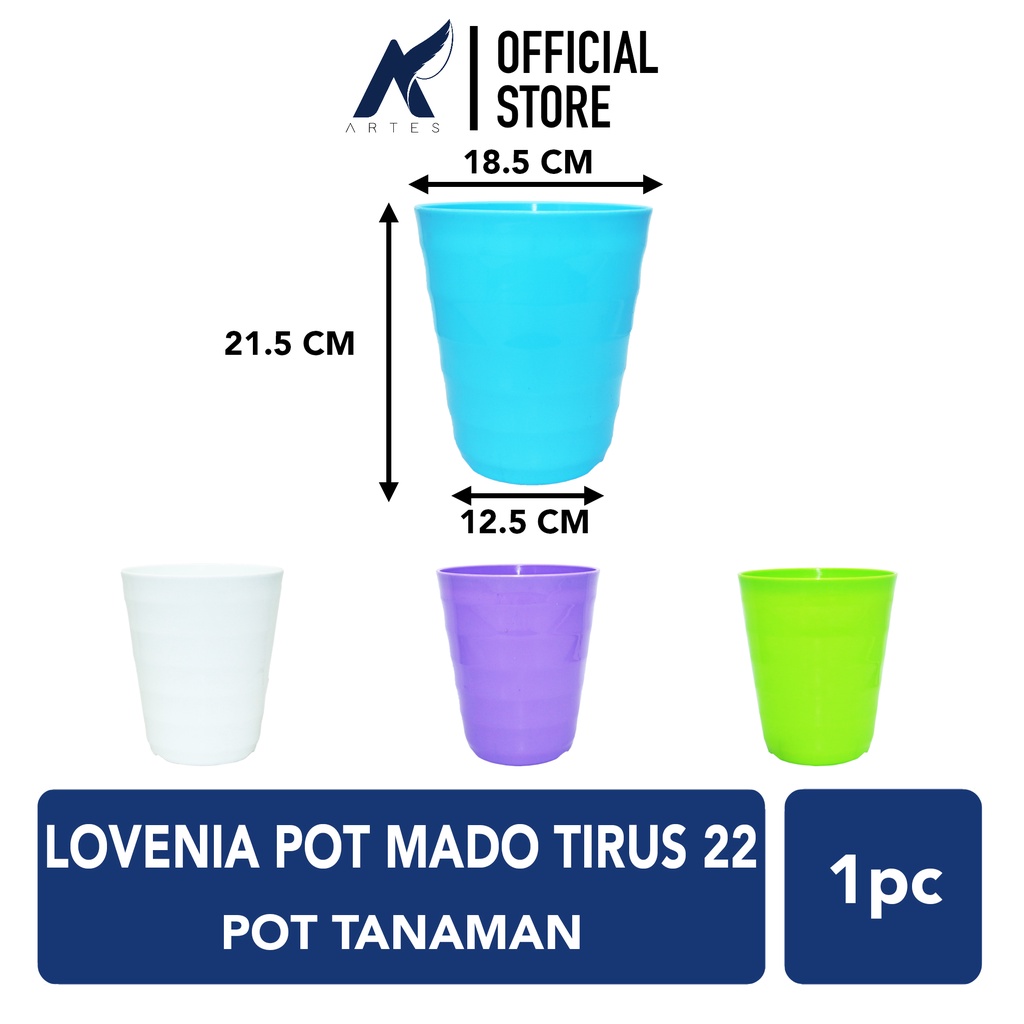 LOVENIA MADO TIRUS 22 Pot Tanaman-Tumbuhan Hias-Bunga Putih-Biru-Ungu-Hijau PTM-1122 PTM1122 Diamete