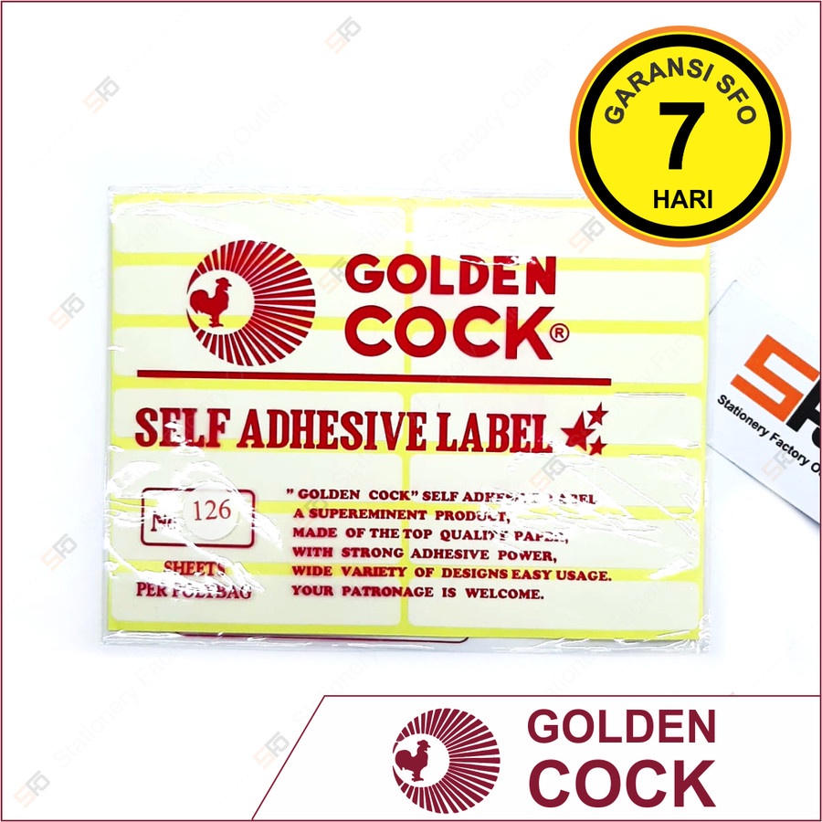 

Label Sticker Golden Cock 126 - 17 x 100 mm - SFO Semarang Official