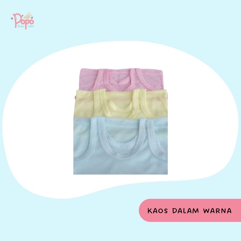 Kaos Dalam Bayi/Kaos Singlet Bayi warna polos (6pcs)