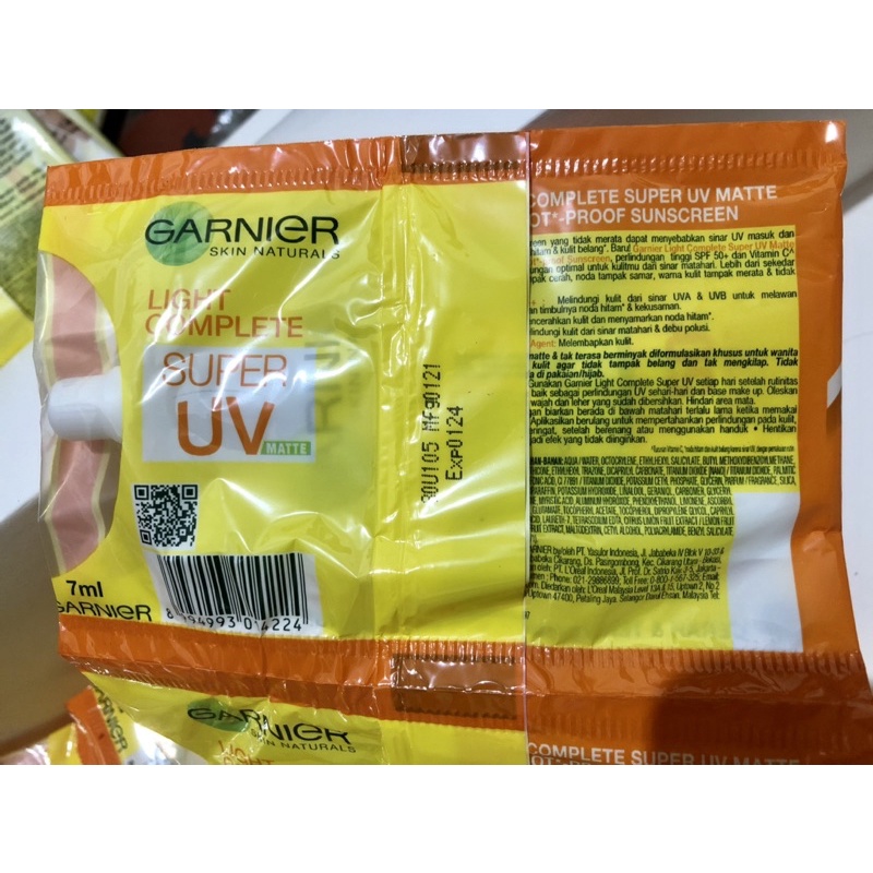 GARNIER Sunscreen SPF 50 PA+++ Super UV per Sachet