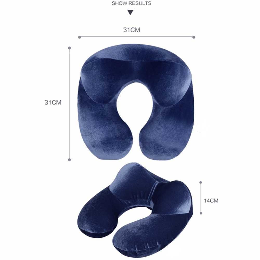 Bayar Ditempat YMYQ Bantal Leher U-Shape Inflatable Travel Neck Pillow - 300TC