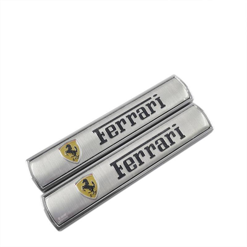 2pcs Stiker Emblem Logo Ferrari Metal Untuk Fender Samping Mobil Ferrari