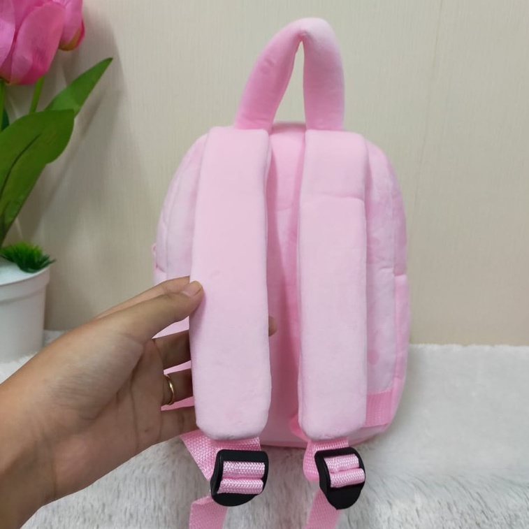 Toysopedia Tas Ransel Cow Pink boneka bisa dilepas backpack anak paud/Tas Animal/Ransel Anak