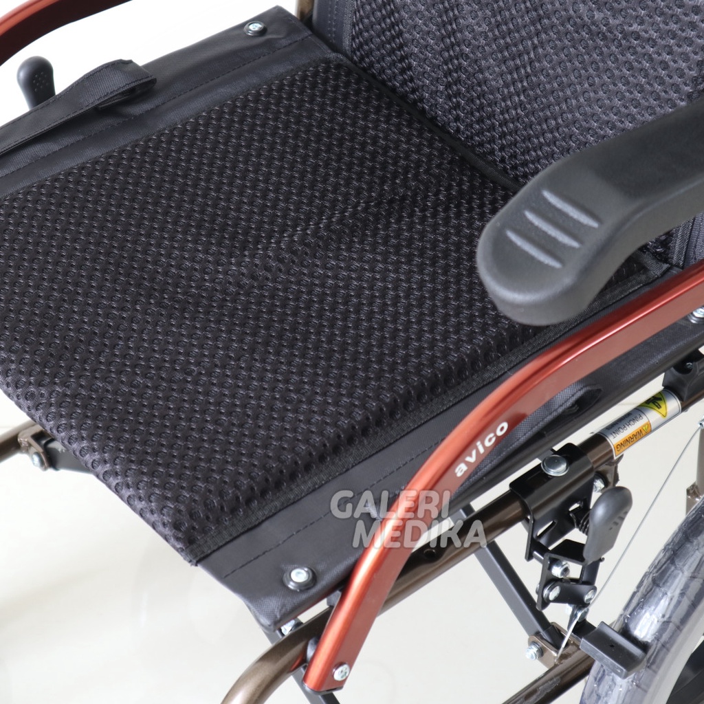 KHUSUS GOJEK/GRAB Kursi Roda Travelling Avico Athena - Travel Wheelchair Bisa Lipat (Roda Kecil) 15 Inchi