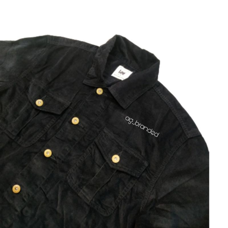 Jaket corduroy pria original Lee hitam