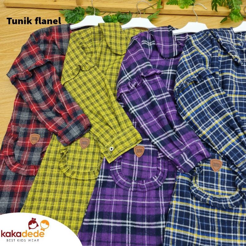 KAKADEDE Tunik Flanel kemeja flanel cewek