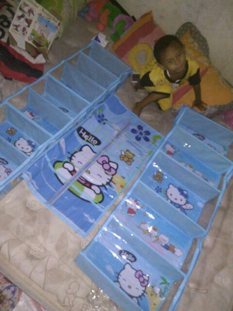 Rak Gantung 3in1 Karakter - Rak Tas - Rak Sepatu - Hanger Jilbab Resleting