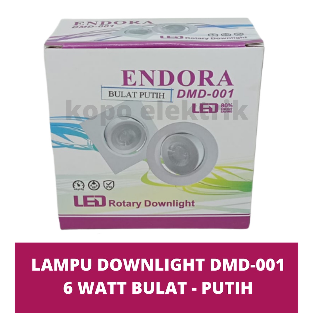 Lampu Downlight Spotlight Rotary 6 watt Bulat