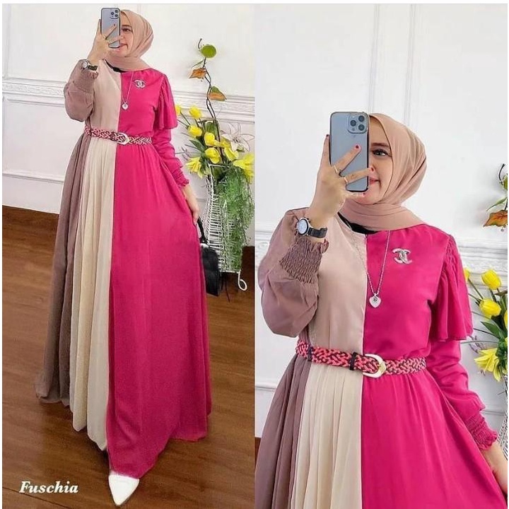 Dress Rainbow Viola Maxy Baju Wanita Gamis Maxi Dress Pesta Baju Kondangan Baju Gamis Dress Vintage 