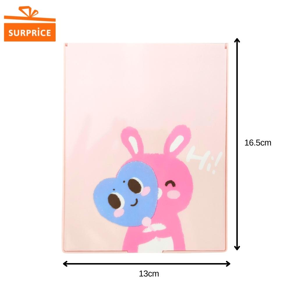 Surprice Cermin Lipat Make Up / Cermin Rias Makeup Buku / Kaca Rias Portable Kecil / Cermin Dandan Travel Mini-Hi! Pink