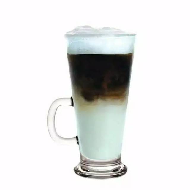 Gelas tangkai panjang kaca bening / gelas kopi panjang gagang tebal / gelas latte