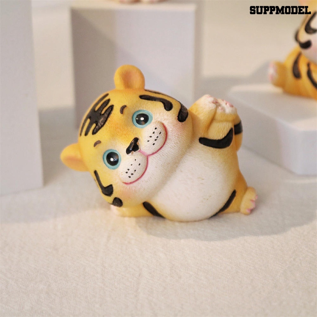 Suppmodel Miniatur Patung Harimau Kartun Bahan Resin Untuk Dekorasi Mobil