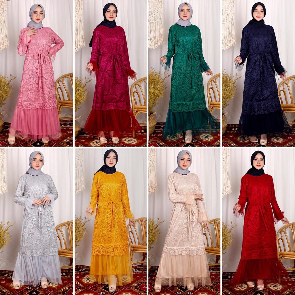 (Jamin RealPic) RATUTU Maxi BRUKAT CORNELI TULANG GAMIS DRESS KEBAYA LARKI KONDANGAN SERAGAM / Kebaya / Dress Muslim Pesta / Gamis Kondangan