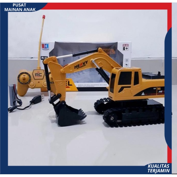 Mainan Anak Mobil Remote Control Beko Excavator Baterai cas RC Truck Konstruksi Eskavator