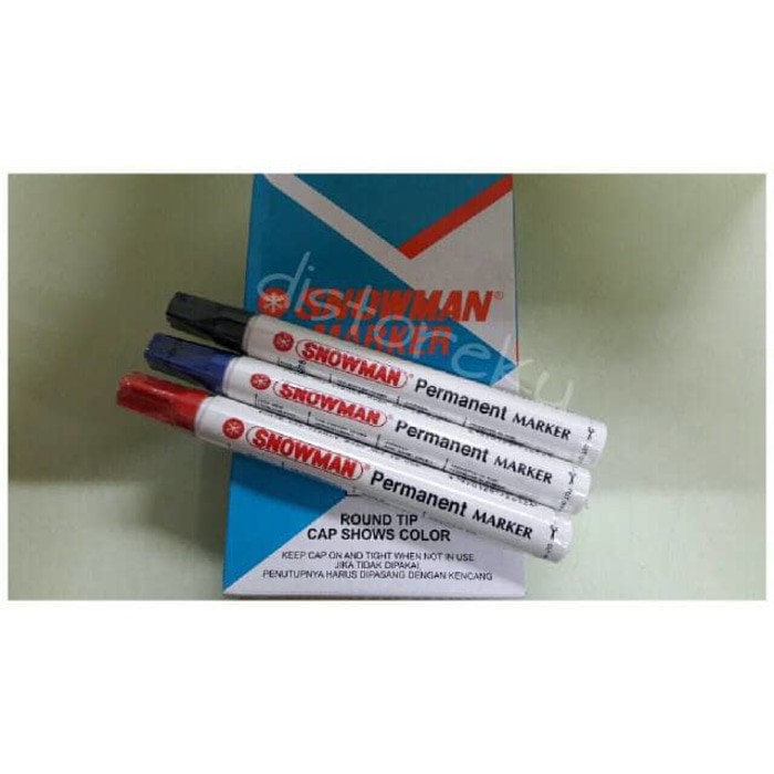 1pcs spidol permanent ink snowman marker permanen No. G-12 hitam / black