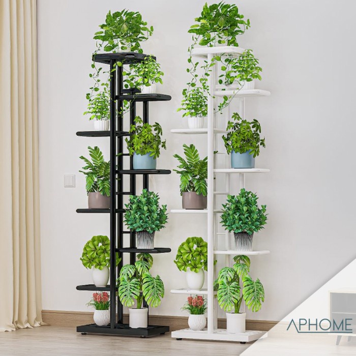 PROMO BISA COD RAK Rak Tanaman Bunga Minimalis Flower Stand Besi Rak Tanaman Hias Multifu - Abu-abu,