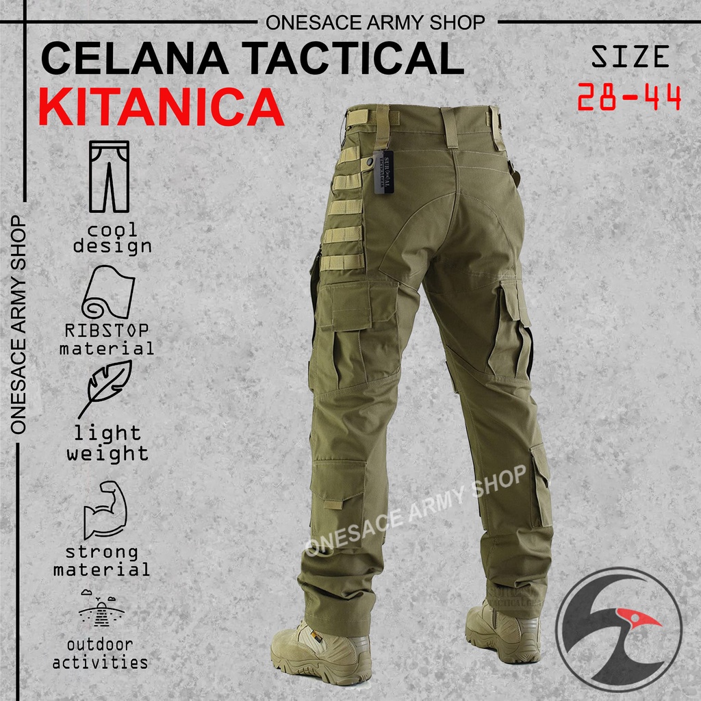 Celana Tactical Kitanica/Celana Kitanika/Celana Cargo Panjang/Celana Pria Panjang/Army/Outdoor/PDL