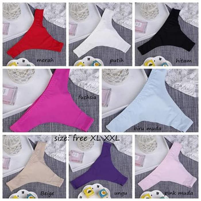 cd 831G-string seamless CD celana dalam wanita sexy thong Bikini C007 - Ungu- FREE