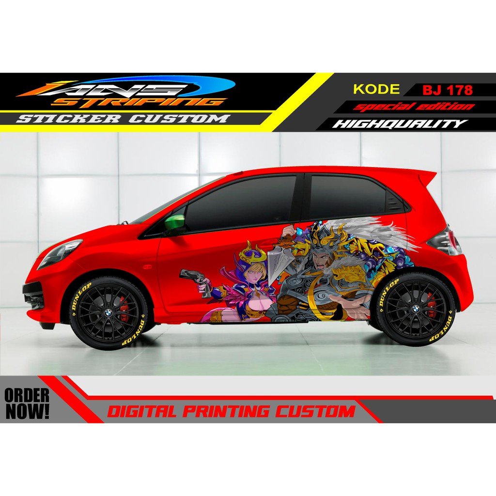 STICKER MOBIL BRIO / STICKER HONDA JAZZ / STICKER DECAL MOBIL JAZZ / DECAL STICKER MOBIL HONDA JAZZ