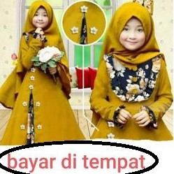 gamis anak terbaru - 4-12tahun COD ( bahan moshcrape)