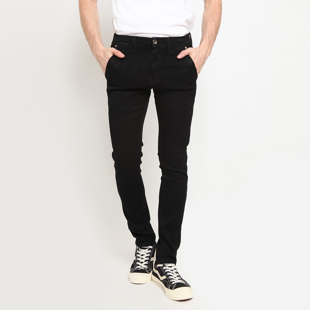 Celana Jeans Panjang / Celana Denim Pria Skinny Fit Comfort Stretch BAFFARO Jet Black / C.12.036.BK