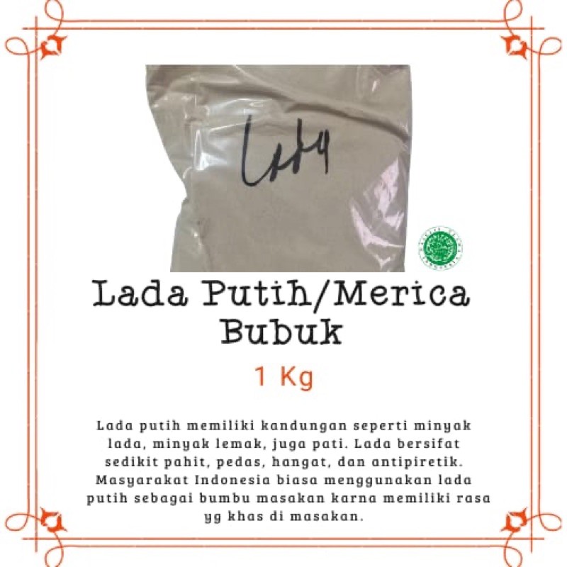 Lada putih bubuk 1kg - white pepper powder