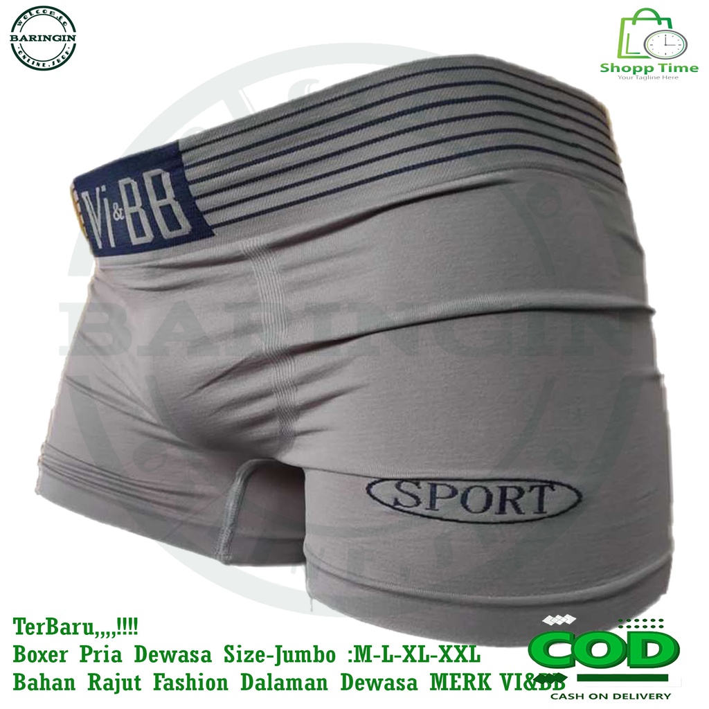 ISI 6 PCS BOXER PRIA DEWASA RAJUT Celana Boxer Pria Dewasa VI &amp; BB Rajut Premium