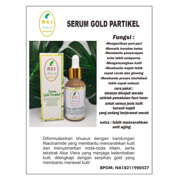RCI Skincare Serum Lightening Serum Gold Particle Acne Treatment Serum Acne RCISkincare Racikan Ijo Kulit Normal Berjerawat Jerawat Berminyak Sensitif Kombinasi Perawatan Wajah BPOM-3