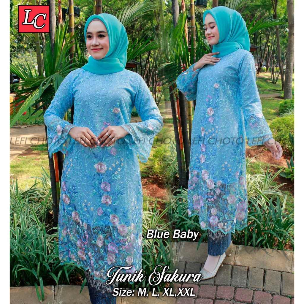 LEF> kebaya tunik sakura tulle import - kebaya modern ...