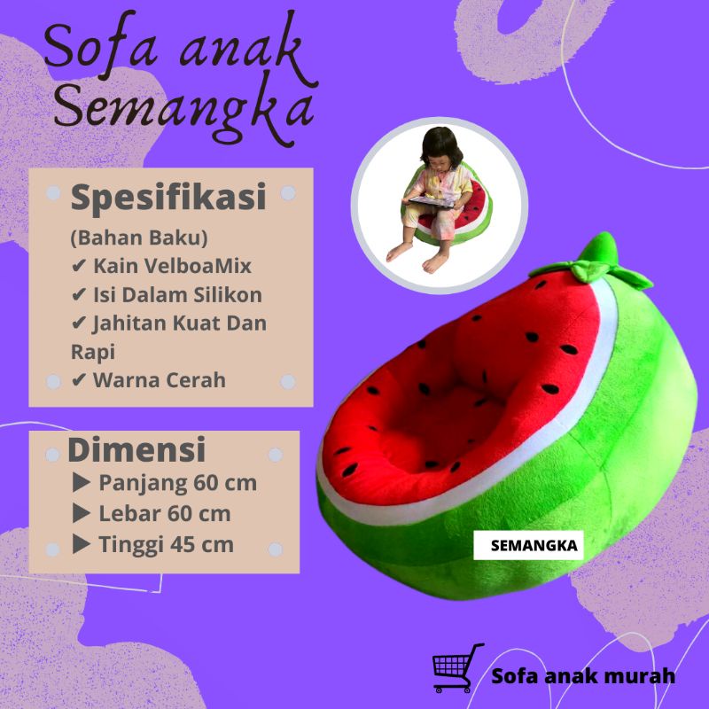 BE12 kursi anak karakter buah dan kartun sofa boneka karakter kursi anak anak empuk